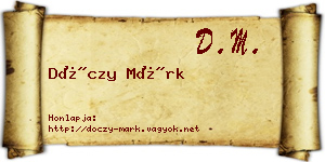 Dóczy Márk névjegykártya