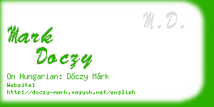 mark doczy business card
